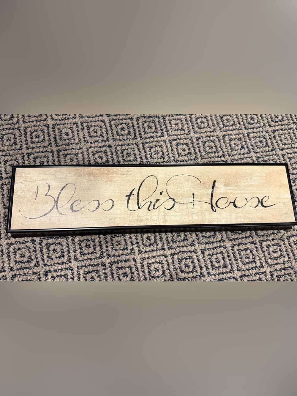 Bless This House Framed Wall Sign - Neutral Script